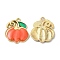 Eco-friendly Alloy Enamel Pendants, Pumpkin Charm, Tomato, 22x20x2mm, Hole: 1.8mm