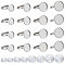 SUNNYCLUE 40Sets 80Pcs Cabochon Ring Blanks Glass Cabochons Ring Base Stainless Steel Rings Bezel Flat Round Tray Adjustable Finger Rings Findings for Women DIY Silver Color Ring Making kits Supplies