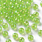 Transparent Acrylic Beads, AB Color Plated, Round, Yellow Green, 6x5mm, Hole: 1.8mm, about 4400pcs/500g