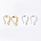 Brass Earring Hooks, with Horizontal Loop, Long-Lasting Plated, Mixed Color, 15x9x2mm, Hole: 1mm, 20 Gauge, Pin: 0.8mm