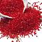 Transparent Colours Glass Seed Beads, Cylinder, Crimson, 1.6x1.3mm, Hole: 0.8mm, about 60000pcs/pound