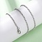 2MM Brass Ball Chain Necklaces, with Lobster Claw Clasps, Rack Plating, Long-Lasting Plated, Platinum, 15.94 inch(40.5cm)