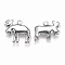 Tarnish Resistant 304 Stainless Steel Pendants, Christmas Reindeer/Stag, Stainless Steel Color, 11~14x14~15x3mm, Hole: 1.5mm