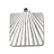 Non-Tarnish 304 Stainless Steel Pendants, Square Charm, Stainless Steel Color, 20x17x1.8mm, Hole: 1.6mm