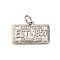Brass Micro Pave Cubic Zirconia Pendants, California License Plate, with Jump Ring, Long-Lasting Plated, Cadmium Free & Lead Free, Rack Plating, Platinum, 12x18x2.5mm, Hole: 3mm