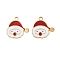 304 Stainless Steel Enamel Christmas Theme Pendants, Golden, Santa Claus, 17.5x18x0.8mm, Hole: 2mm