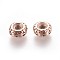 304 Stainless Steel Spacer Beads, Rondelle, Rose Gold, 9.5x4mm, Hole: 3mm