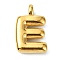 Ion Plating(IP) 304 Stainless Steel Pendants, Letter Charm, Real 18K Gold Plated, Letter E, 19.5x12x4mm, Hole: 1.6mm