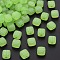 Imitation Jelly Acrylic Beads, Square, Light Green, 8x8x5.5mm, Hole: 2.5mm, about 1800pcs/500g