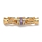 Brass Micro Pave Cubic Zirconia Fold Over Clasps, Nickel Free, Column, Real 18K Gold Plated, Lavender, 33mm