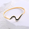 Stylish Stainless Steel Hinged Bangles for Women, Wave Shape, with Rhinestone, Golden