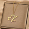 304 Stainless Steel Heart Initial Pendant Necklaces for Women Men, Golden, Letter K, 15.75~17.72 inch(40~45cm)