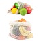 Rectangle Cotton Storage Pouches, Drawstring Bags with Alloy Cord Ends, Antique White, 35x30cm