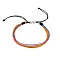 Multi-strand Fibre Wax Threads Braided Bracelet, Adjustable Cord Bracelet, Coral