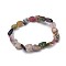 Natural Tourmaline Stretch Beaded Bracelets, Tumbled Stone, Nuggets, 1-7/8 inch~2-1/8 inch(4.8~5.5cm), Beads: 6~15x6~11x3~11mm