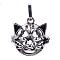 Rack Plating Brass Cage Hollow Kitten Pendants, Nickel Free, for Chime Ball Pendant Necklaces Making, Cat Heat Shape, Antique Silver, 26x25x25mm, Hole: 4x8mm, inner measure: 18mm
