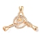 Brass Micro Pave Clear Cubic Zirconia Fold Over Clasps, Cadmium Free & Nickel Free & Lead Free, Real 18K Gold Plated, 32.6mm, Hole: 2.8mm
