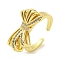Bowknot Brass Micro Pave Clear Cubic Zirconia Cuff Rings, Open Rings for Women, Cadmium Free & Nickel Free & Lead Free, Real 18K Gold Plated, Adjustable
