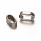 Oval 201 Stainless Steel Slide Charms, Stainless Steel Color, 16x8.5x5mm, Hole: 5.5x13mm