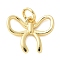 Brass Pendants, Bowknot Charms, Lead Free & Cadmium Free, Long-Lasting Plated, with Jump Ring, Real 18K Gold Plated, 11.5x14x2mm