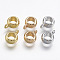 Brass Tube Bails, Loop Bails, Rondelle, Mixed Color, 11x8x4mm, Hole: 1.5mm