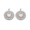 304 Stainless Steel Pendant Enamel Settings, Flat Round, Stainless Steel Color, 22.5x20x2mm, Jump Ring: 4x0.5mm, 2.5mm inner diameter