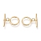 Brass Toggle Clasps, Long-Lasting Plated, Ring & Bar, Real 18K Gold Plated, Ring: 16.5x14x1.5mm, Hole: 1.2mm, Bar: 21.5x5.5x3mm, Hole: 1.2mm