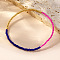 Colorful Glass Seed Round Beaded Stretch Bracelets for Women, Mixed Color, Inner Diameter: 6-7/8 inch(17.5cm)