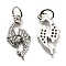 Rack Plating Brass Micro Pave Cubic Zirconia Pendants, Lead Free & Cadmium Free, Dolphin, Platinum, 16.5x8x2mm, Hole: 3mm