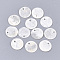 Capiz Shell Pendants, Flat Round, WhiteSmoke, 12~12.5x0.5~1mm, Hole: 1.2~1.4mm