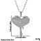 Stainless Steel Bleeding Heart Pendant Necklaces for Women, Silver, 17.72 inch(45cm)