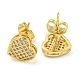 Серьги-гвоздики из латуни с микропаве и цирконием EJEW-D103-01C-G-2