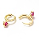 Серьги-кольца из латуни с микро-паве из фианита ZIRC-H102-14C-G-3