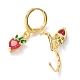 Серьги-кольца из латуни с микро-паве из фианита EJEW-F267-03G-2