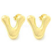 Серьги из латуни с покрытием стойки EJEW-S222-01G-V