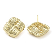 Серьги латунные гвоздики EJEW-K276-10G