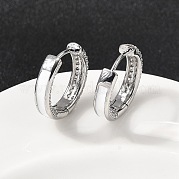 Латунные серьги-кольца из прозрачного кубического циркония EJEW-K276-11P-02