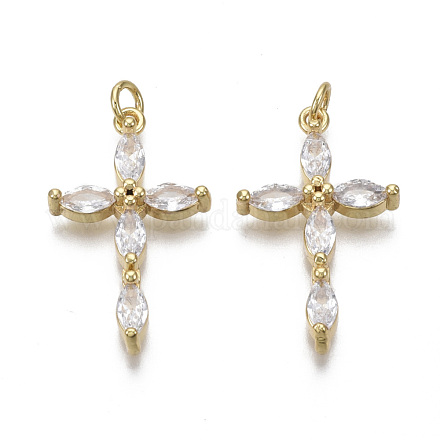 Латунные микропаве прозрачные подвески с фианитом X-KK-R133-008G-NF-1