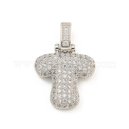 Латунные микропаве прозрачные подвески с фианитом KK-B099-01P-T-1