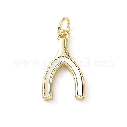 Подвески в виде косточки из натуральной ракушки из латуни KK-L239-005G-1