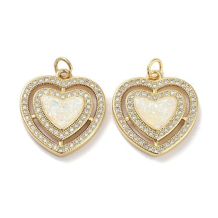 Латунные микропаве прозрачные подвески с фианитом KK-L213-014G-1