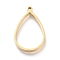 Ion Plating(IP) 304 Stainless Steel Open Back Bezel Polishing Pendants, For DIY UV Resin, Epoxy Resin, Pressed Flower Jewelry Pendants, Teardrop, Golden, 32x20x3mm, Hole: 1.8mm