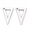 Alloy Pendants, Cadmium Free & Nickel Free & Lead Free, Triangle, Platinum, 20x12.5x1.5mm, Hole: 1.4mm
