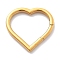 304 Stainless Steel Spring Gate Rings, Heart, Real 18K Gold Plated, 29.5x30x3mm