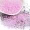 6/0 Inside Colours Glass Seed Beads, Teardrop, Pearl Pink, 4.5~5x3.5~4x4~5mm, Hole: 1mm, about 88pcs/10g