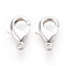 Brass Lobster Claw Clasps, Long-Lasting Plated, Nickel Free, 925 Sterling Silver Plated, 19x12x4mm, Hole: 2mm