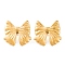 Ion Plating(IP) Bowknot 304 Stainless Steel Stud Earrings for Women, Golden, 21x23mm