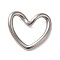 Non-Tarnish 304 Stainless Steel Linking Rings, Heart, Stainless Steel Color, 16x18x5mm
