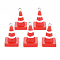 Opaque Resin Pendants, with Platinum Plated Iron Loops, Stop Board, Red, 25.5~27.5x15~16x15~16mm, Hole: 2mm