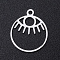 Non-Tarnish 201 Stainless Steel Laser Cut Pendants, Eye, Stainless Steel Color, 17x14.5x1mm, Hole: 1.5mm
